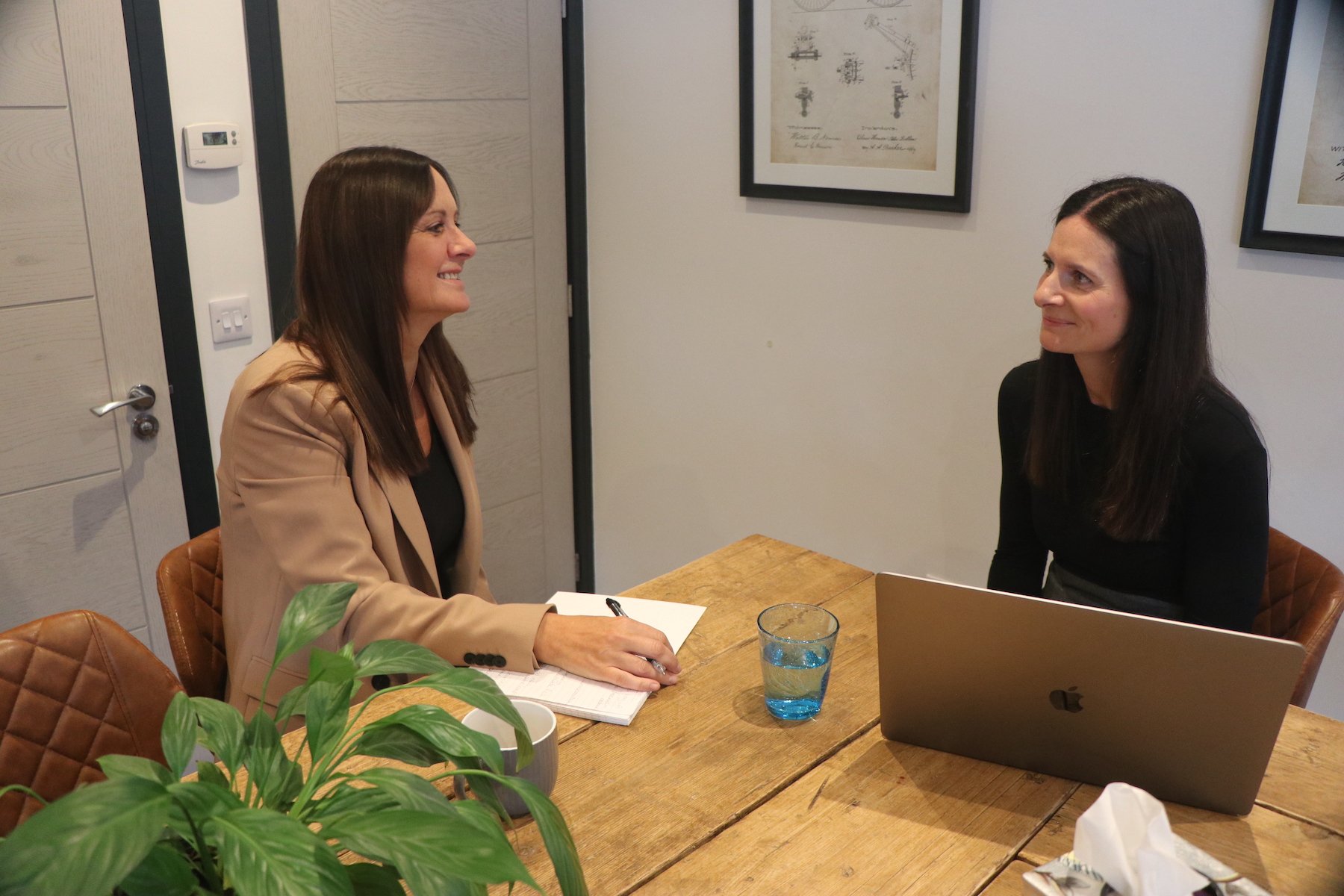 Stacey at work matching employer with candidate
